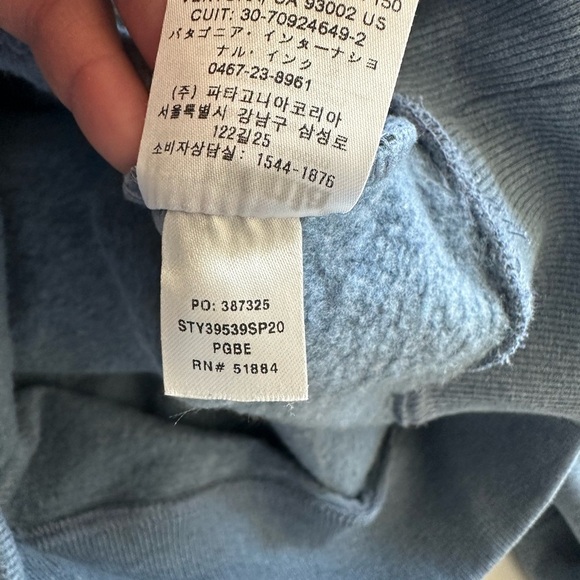 Patagonia P6 Logo Uprisal Hooded Sweatshirt In Pigeon Blue size S - Picture 8 of 8